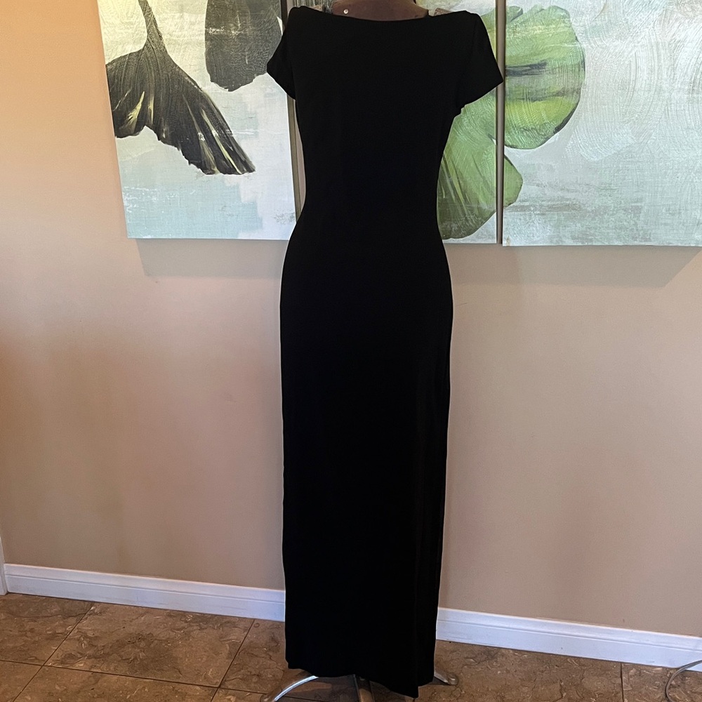 VINTAGE TAHARI LONG boat neck Formal~ DRESS sz6